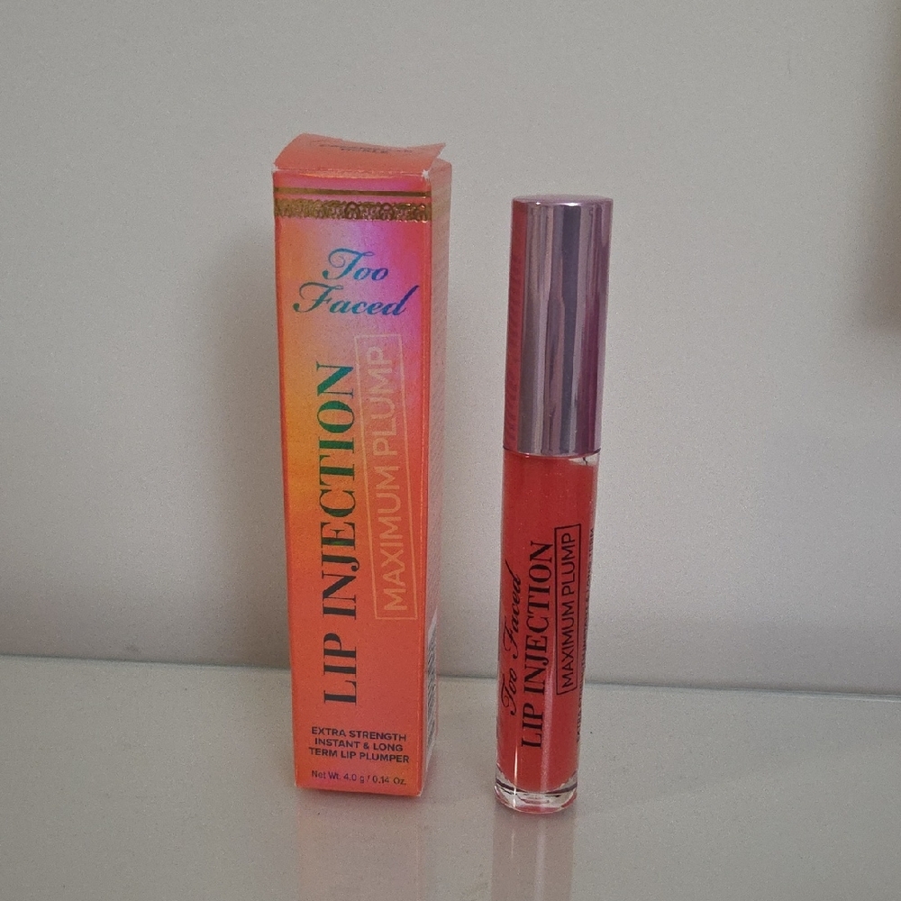 2/$35 NIB Too Faced Lip Injection Maximum Plump Creamsicle Tickle Gloss